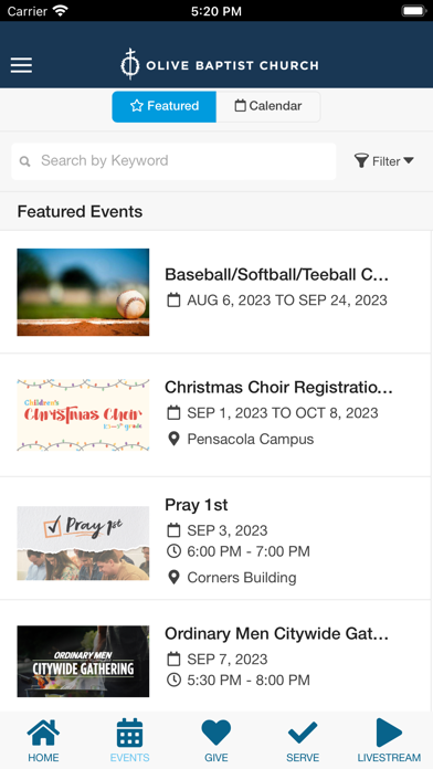 Olive Baptist Church Screenshot