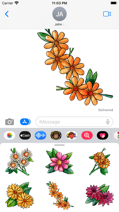 Natural Flower Dairy Stickers Screenshot