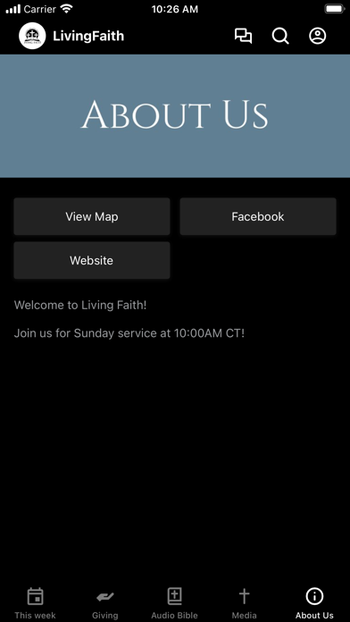 Living Faith LB Church Screenshot