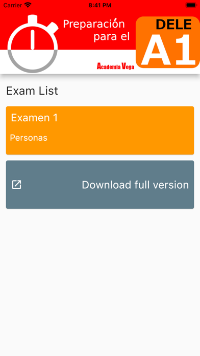 DELE A1 Spanish Examen1 Screenshot