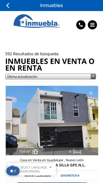 Inmuebla Bienes Raíces Screenshot