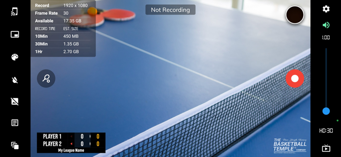 BT Table Tennis Camera