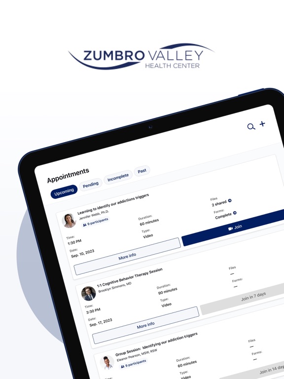 ZVHC Client Portal iPad screenshot 1 - Medical app