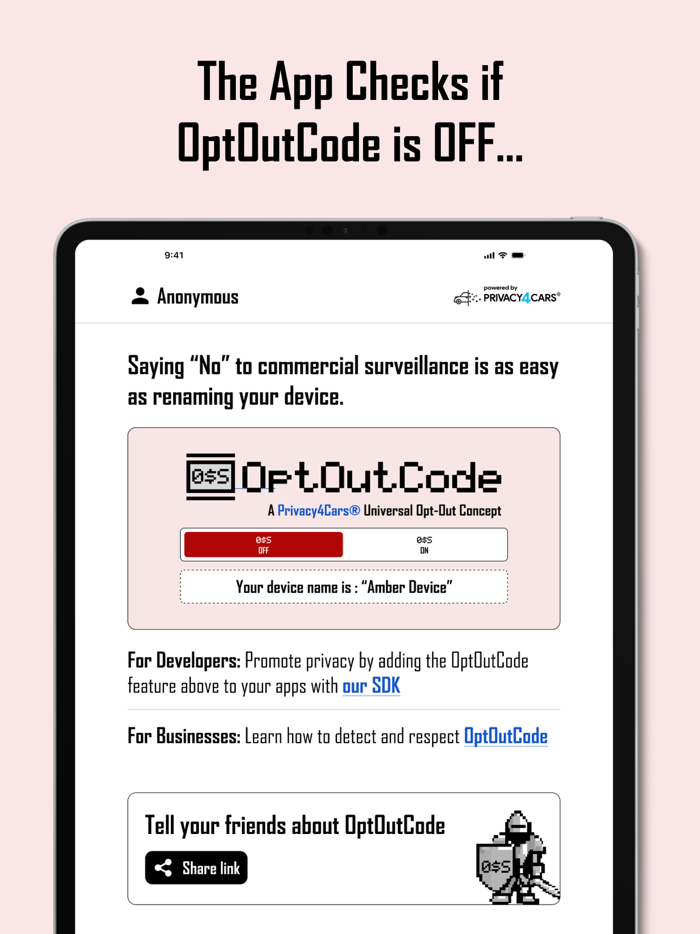 OptOutCode Easy Device Opt-Out