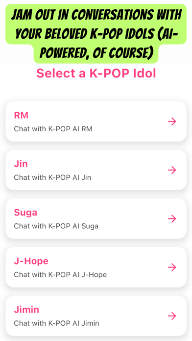 Chat with AI Kpop Idols Screenshot