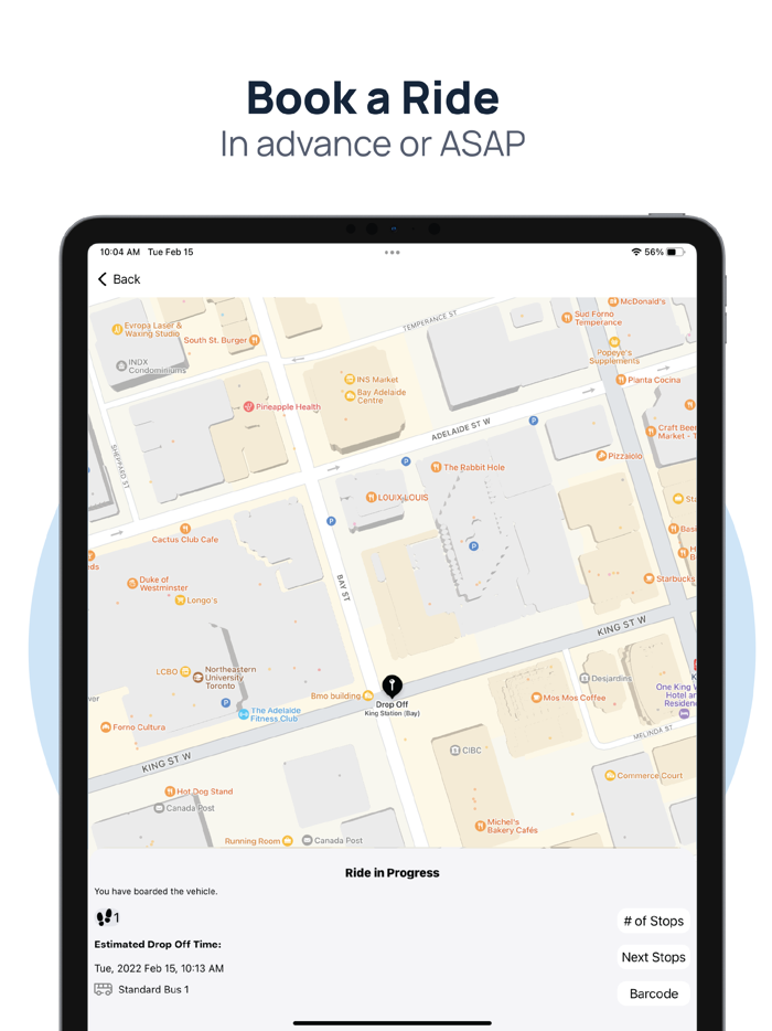 On Demand Transit Rider App