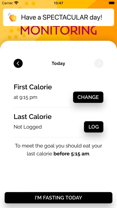 ASU Meal Monitoring App Screenshot