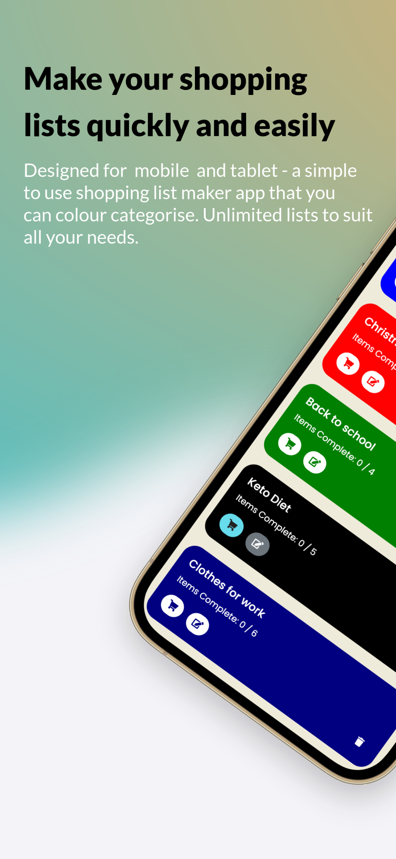 Simple Shopping List Maker