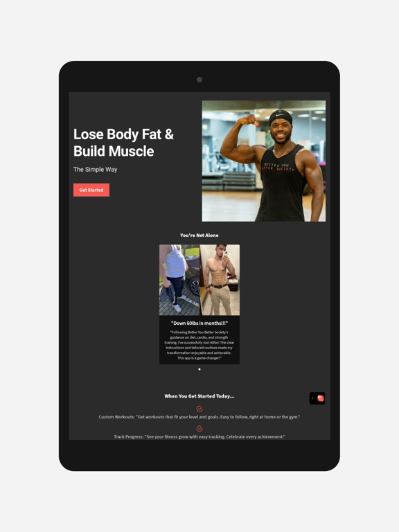 Better You Better Society iPad screenshot 1 - Health & Fitness app