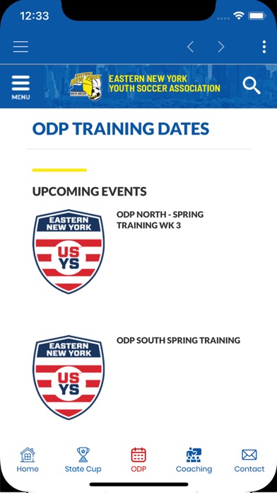 Eastern NY Youth Soccer Screenshot