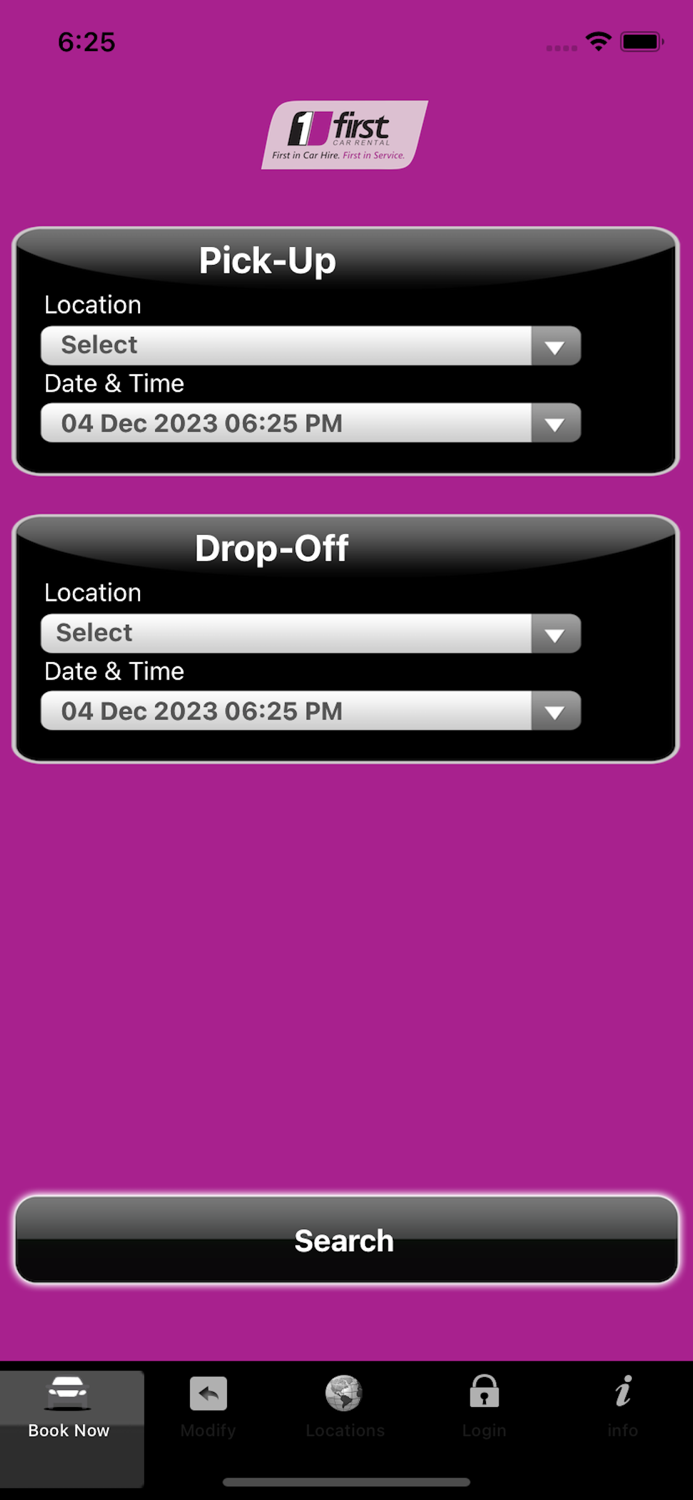 First Car Rental Booking App