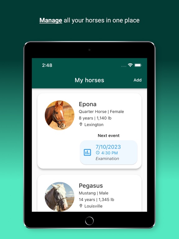 Horsefy iPad screenshot 1 - Sports app