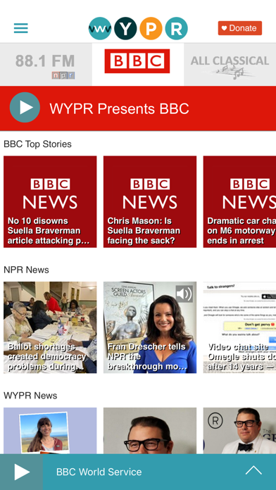 WYPR Public Radio App Screenshot