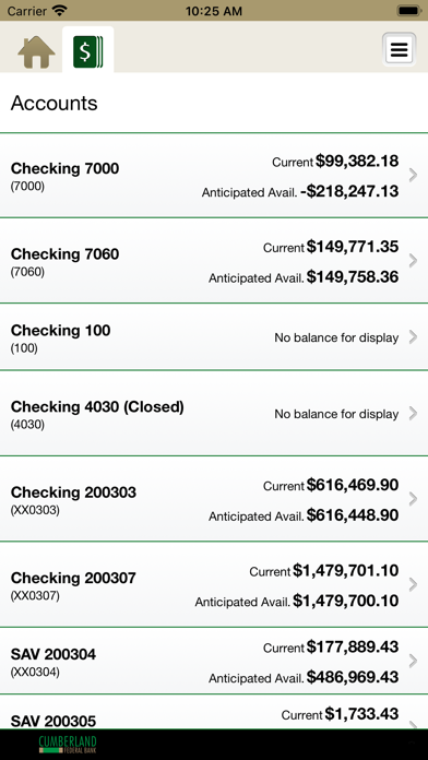 Cumberland Federal Mobile Biz Screenshot