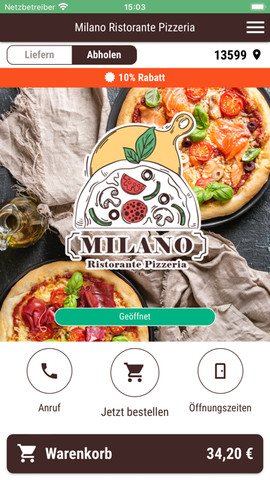 Milano Ristorante Pizzeria Screenshot