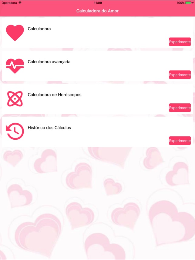 Calculadora do amor - Prova na App Store
