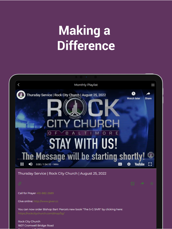 Rock City Church. iPad screenshot 3 - Lifestyle app