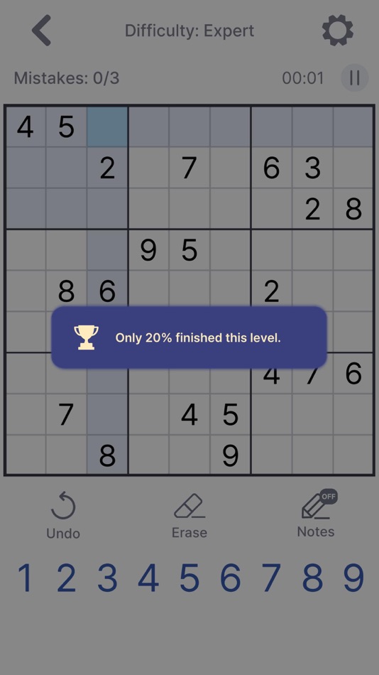 #2. Sudoku - Brain Puzzle (iOS) By: Gybe Games