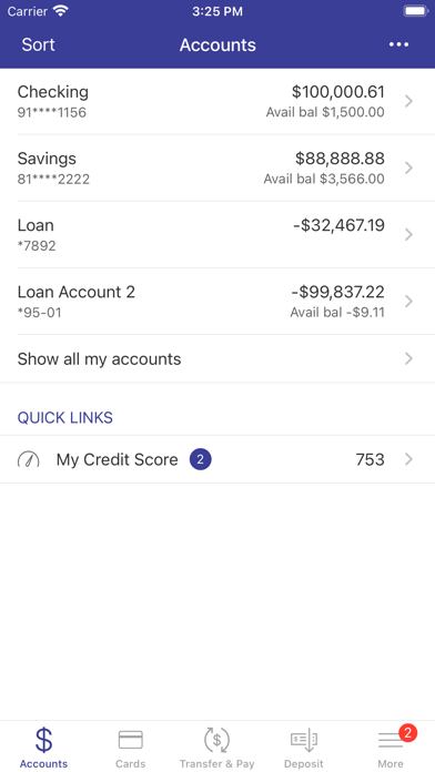 OneLocal Bank Mobile Banking Screenshot