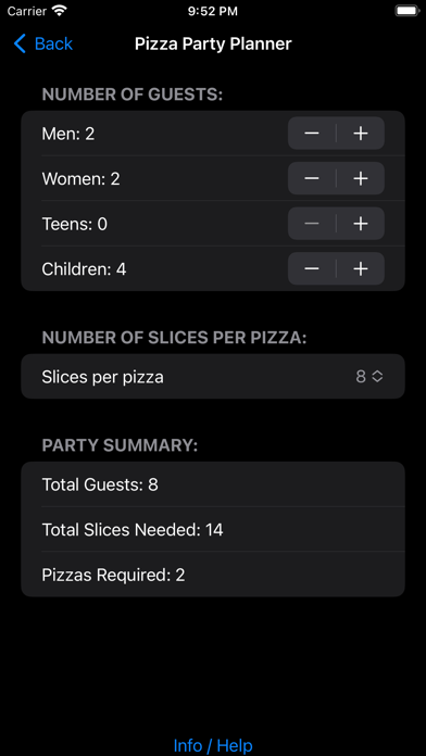 Screenshot #2 pour Pizza Party Planner