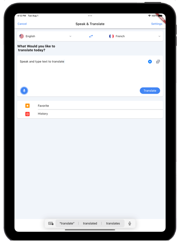 Lingo Keyboard Speak Translate