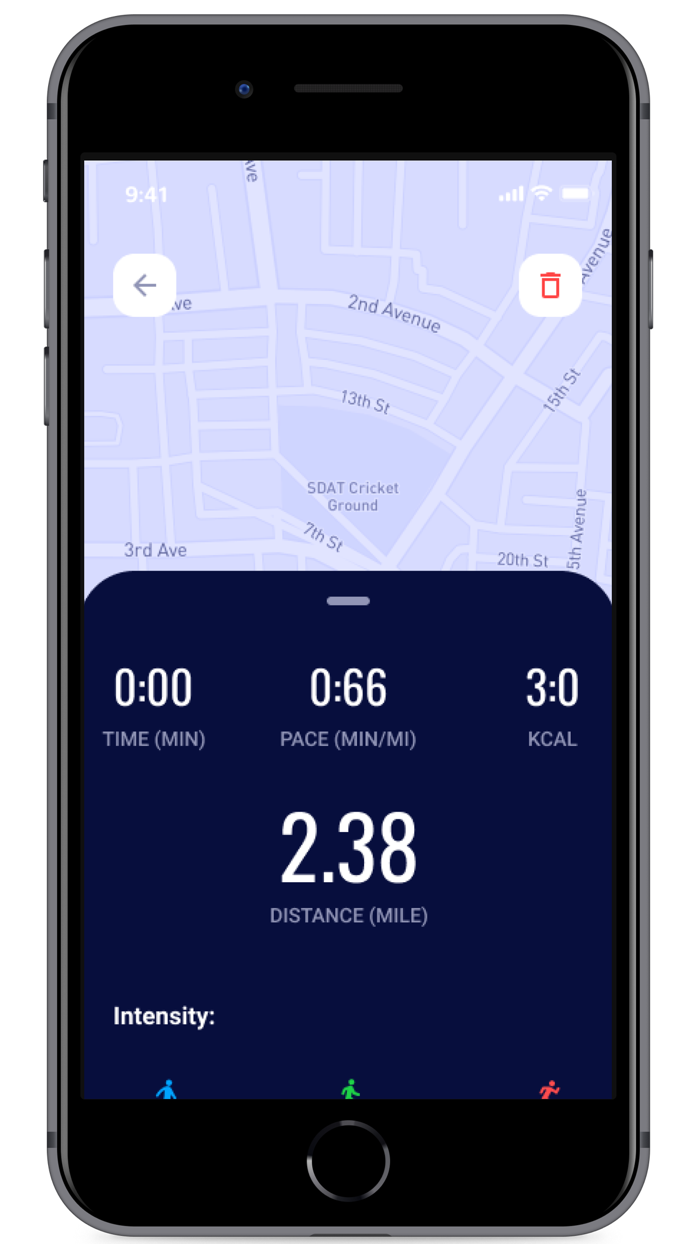 Tracker Running Step Water