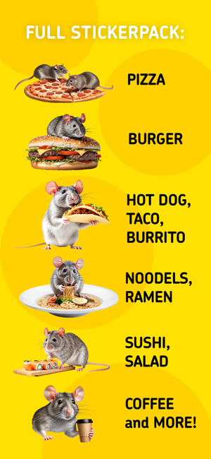 ‎Rat Stickers: Pizza, Burger... Screenshot