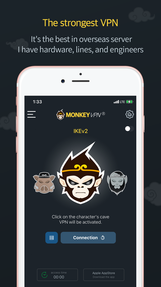 #2. Monkey VPN (iOS) 由: App Solution Company, Ltd