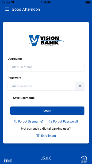 Vision Bank Screenshot