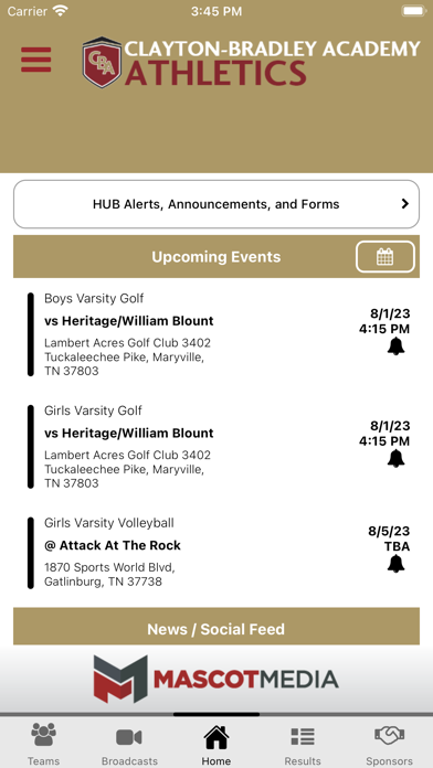 Clayton-Bradley Athletics Screenshot