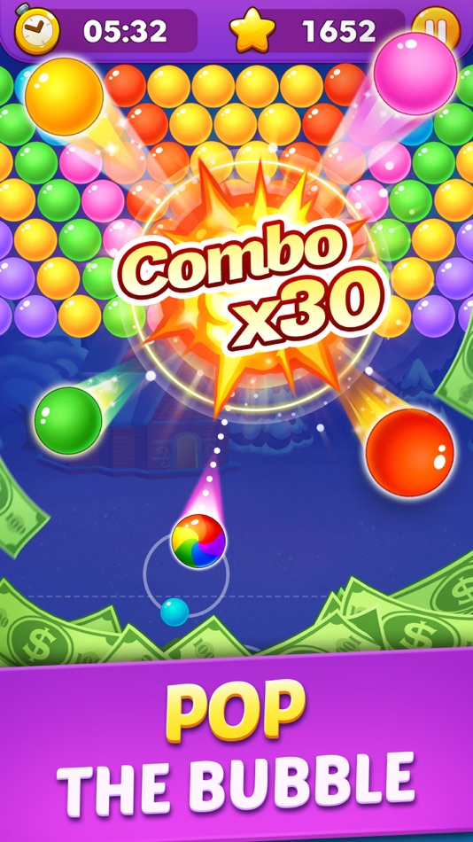 #4. Bubble Shooter Cash: Pop Game (iOS) بواسطة: Skills Clash
