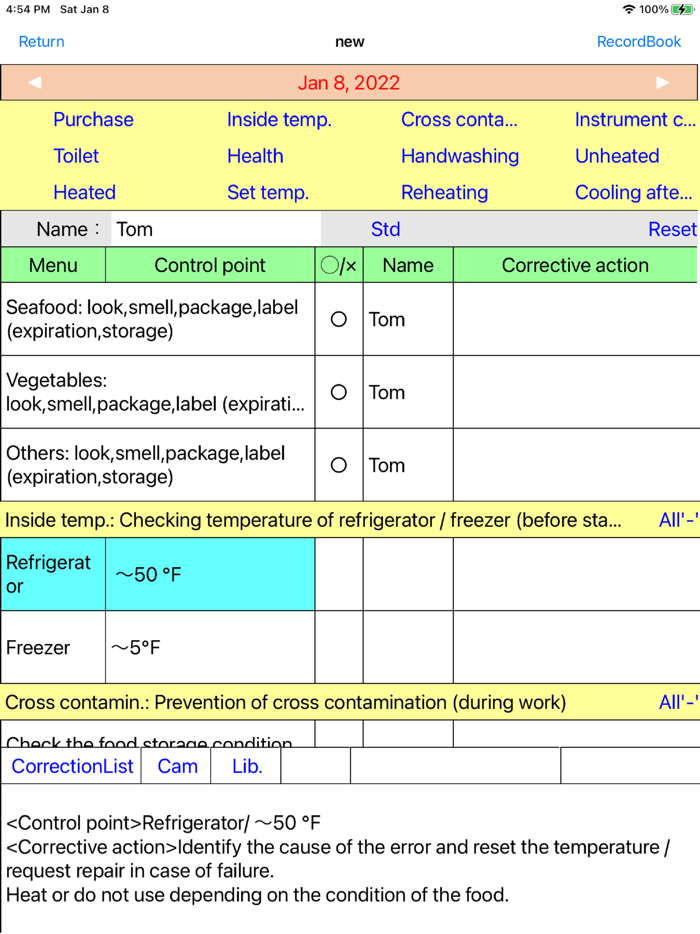 HACCP Record Management
