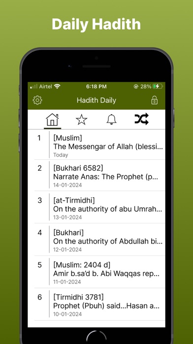 Daily Hadith Islamic App Screenshot