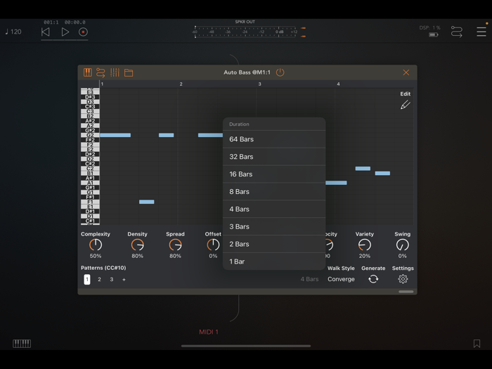 Auto Bass AUv3 MIDI Generator
