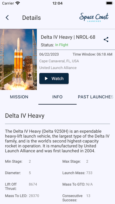 Space Coast Launches Screenshot