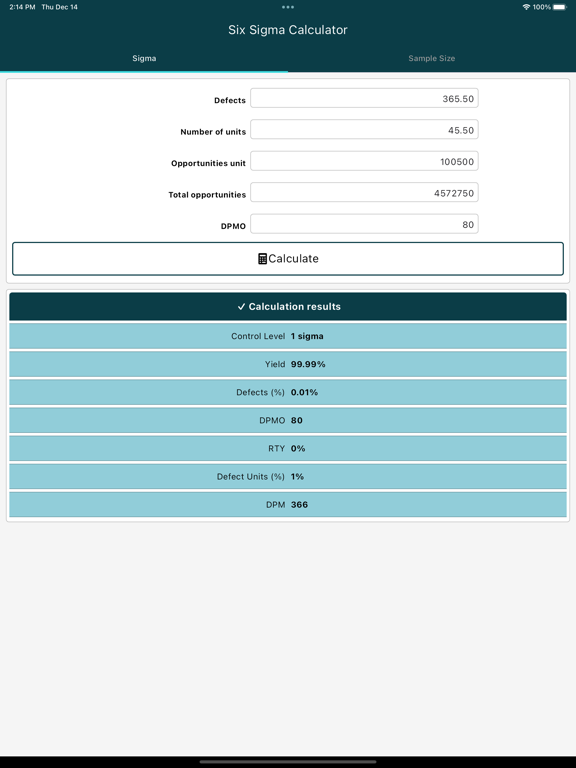 Screenshot #4 pour Six Sigma Calculator