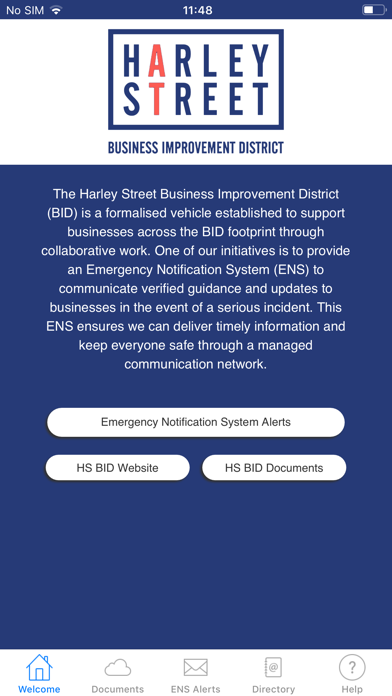 Harley Street BID ENS System Screenshot