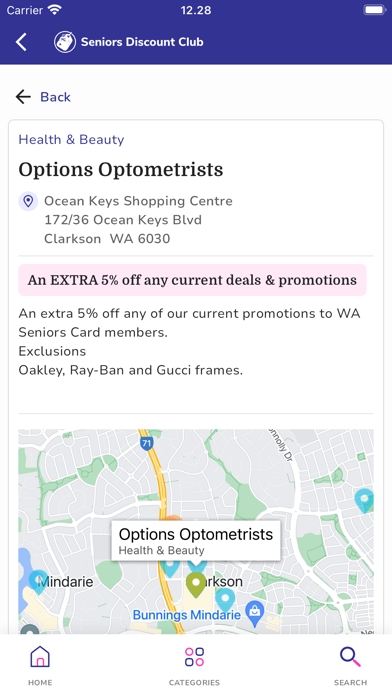 Seniors Discount Directory Screenshot