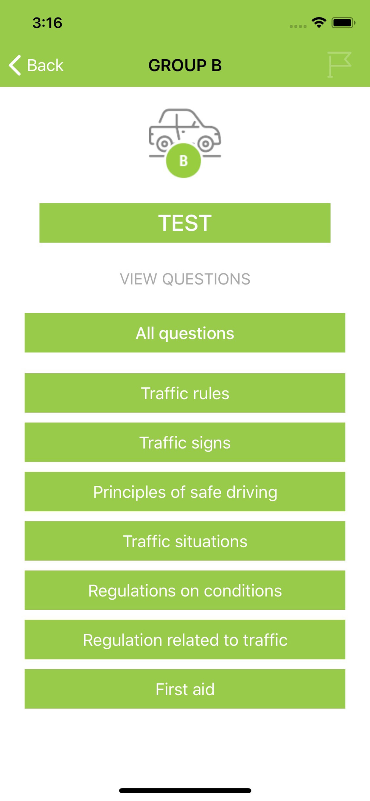 Driving school tests - Czechia