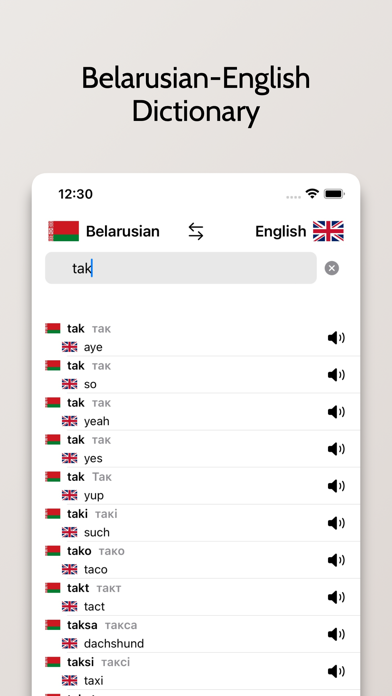 Belarusian-English Dictionary Screenshot