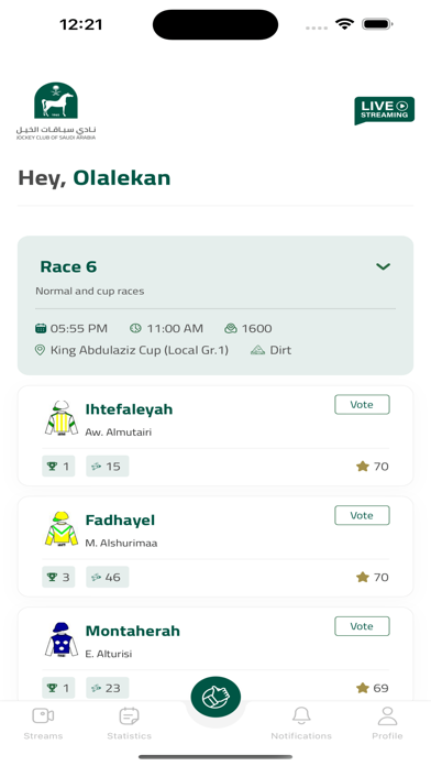 Saudi Cup Nominations Screenshot
