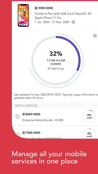 Singtel Enterprise Mobility Screenshot