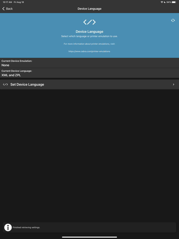 Zebra Printer Setup Utility