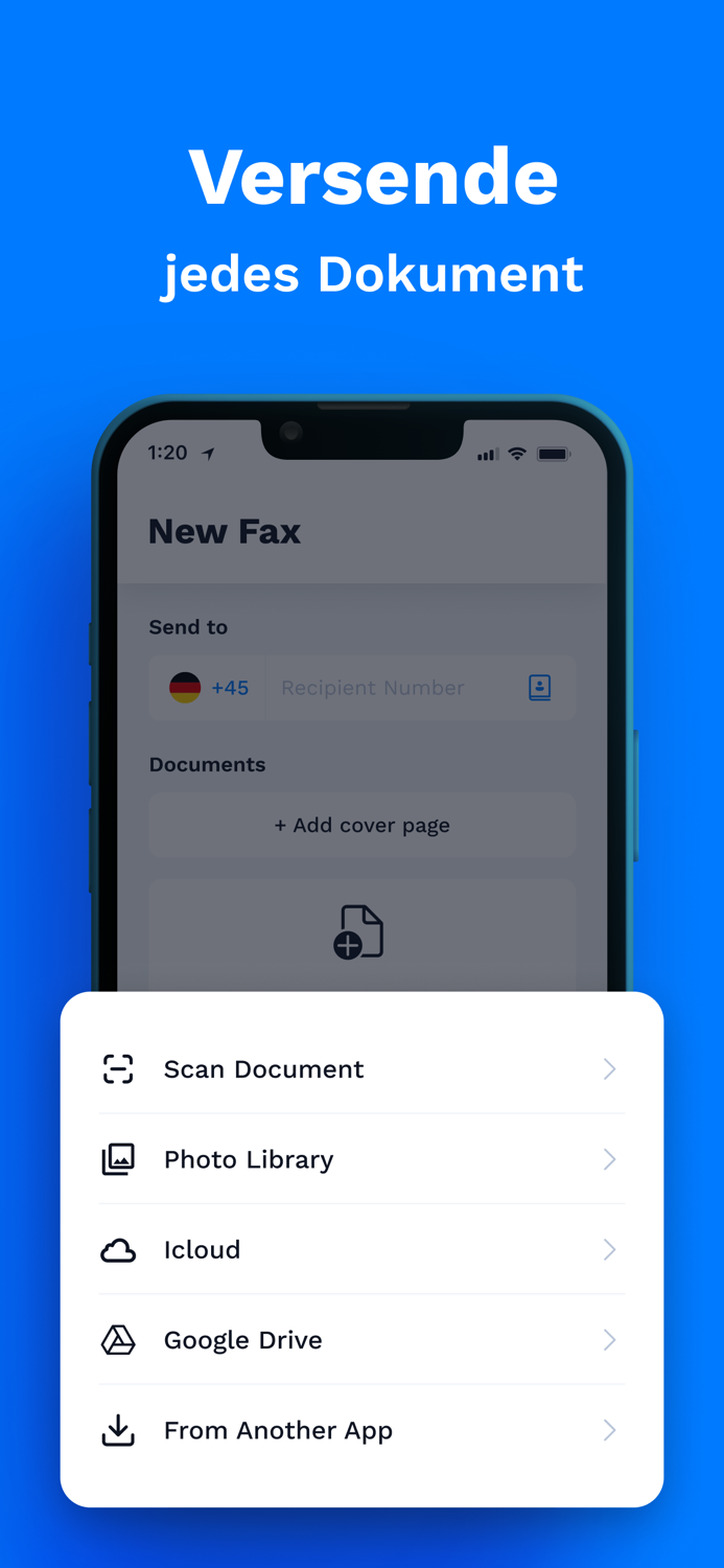 Fax - Versende Fax vom Handy