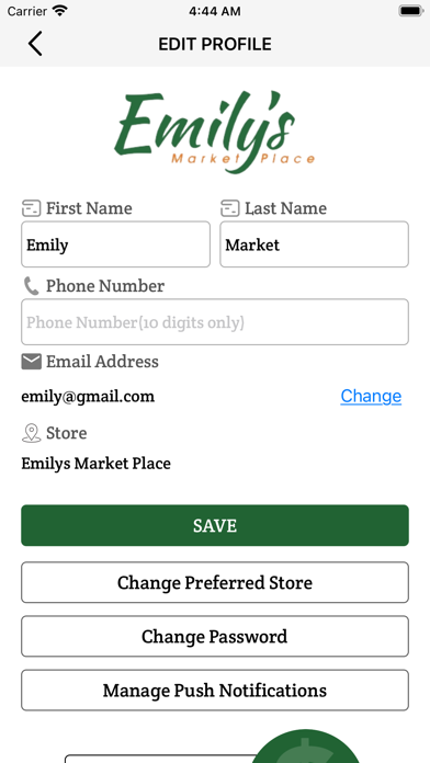 Emily’s Market Place Screenshot