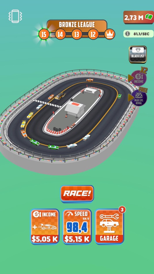 #2. Clicker Racing 3D (iOS) 由: MondayOFF