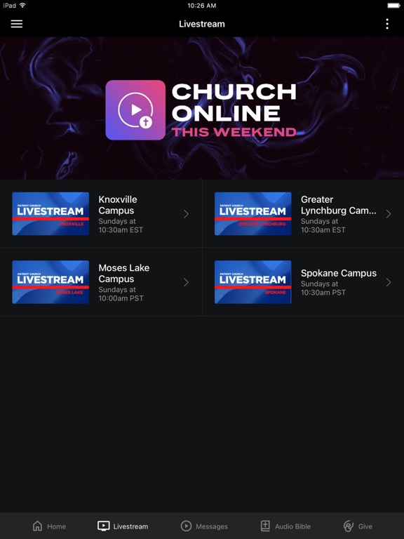 Patriot Church iPad screenshot 2 - Education app