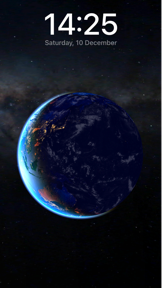 3D Earth & moon, sun and stars screenshot