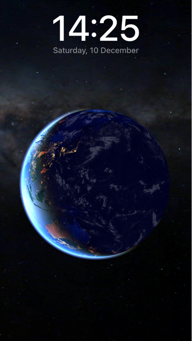 3D Earth & moon, sun and stars Screenshot