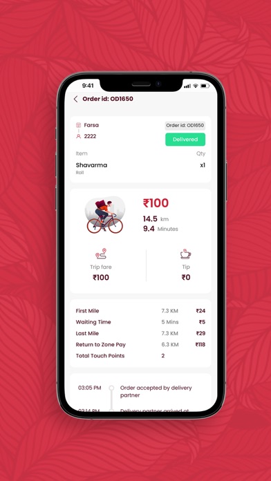 Foodmine Rider App Screenshot